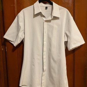 Medium Lululemon White Airing Easy Short Sleeve Button-Up Shirt